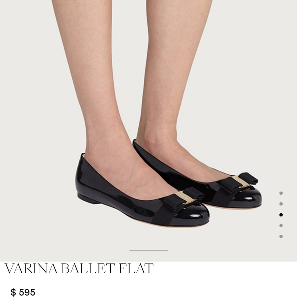 Salvatore ferragamo flats size 7B worn once leather black - Picture 9 of 9